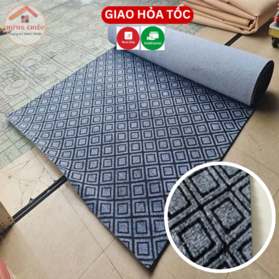 Thảm nỉ trải sàn văn phòng trang trí lót sàn sự kiện kẻ ô sọc dày 5mm - Hưng Chiếu ED22