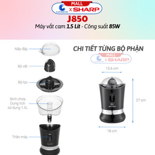 [HỎA TỐC] Máy vắt cam Sharp EJ-J850-BK - Hàng Chính Hãng