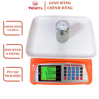  Cân Điện Tử 10Kg 1g VICHITA - Cân Bán Hàng Có Chức Năng Tính Giá Tiền - Phím Tiếng Việt 