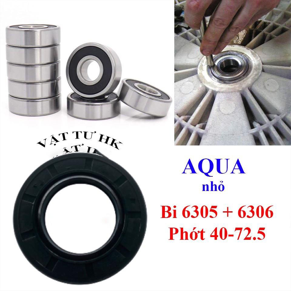Bộ 2 vòng bi kèm 1 phớt chắn nước máy giặt AQUA nhỏ lồng ngang - mg cửa trước - Phớt AQUA 40-72.5 + 