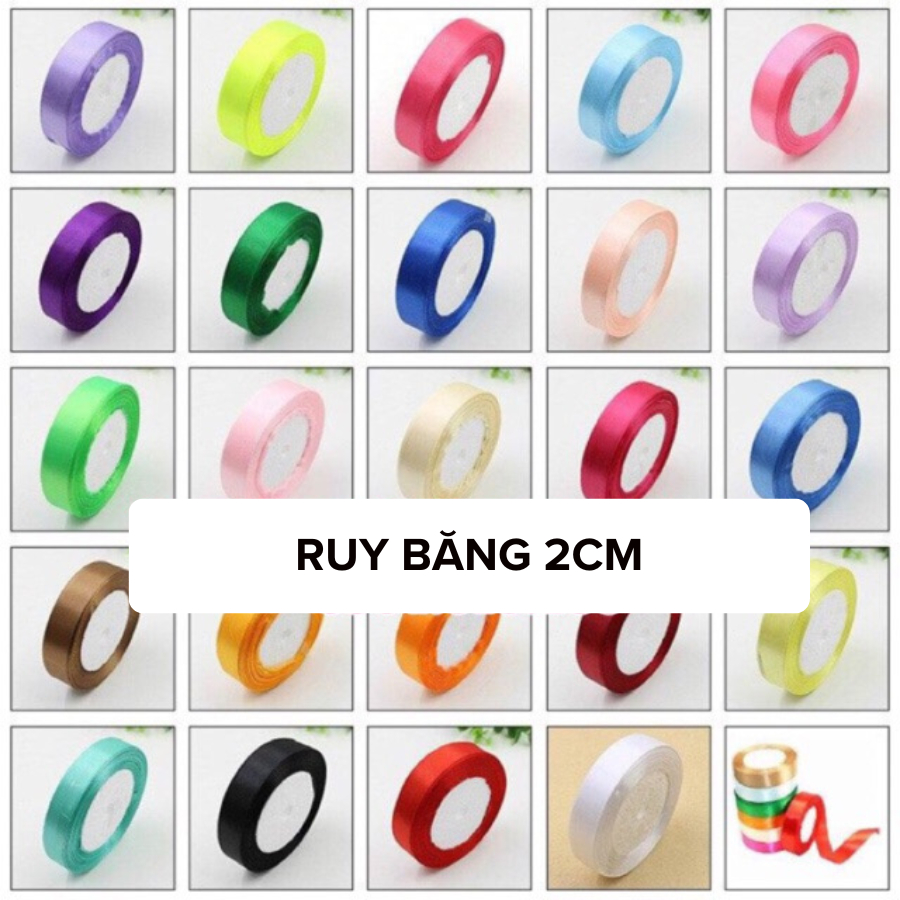 Ruy băng lụa 2cm (cuộn dài 20mét) - 01 cuộn