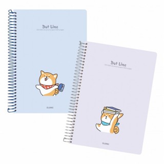 Sổ Dot Line lò xo đơn KLONG A4 300 trang MS 599 kẻ ngang nét liền có chấm hình chó cute