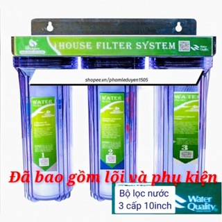 Bộ lọc nước sinh hoạt gia đình 3 cấp lọc 10 inch - Bộ lọc thô ( nấu ăn, tắm rửa, giặt giũ...)