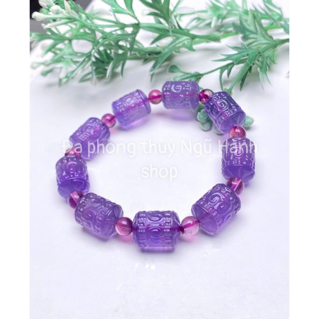Vòng tay lu thống flourite tím sdep new