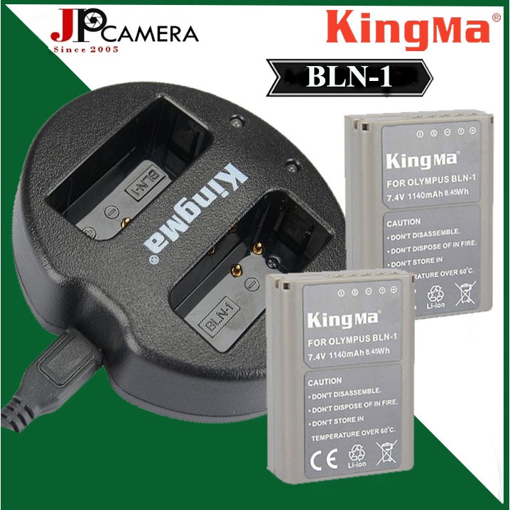 Pin sạc Kingma cho OLYMPUS BLN-1 + Hộp đựng Pin, Thẻ nhớ