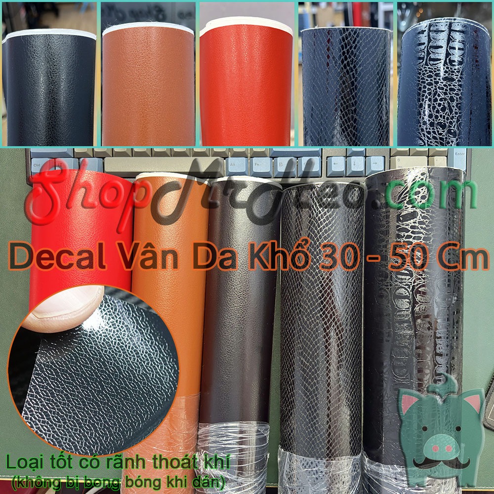 [Cuộn 30,60cm] Decal Vinyl Vân Giả Da (Da Bò, Da Rắn, Da Cá Sấu) - Decal Dán Điện Thoại, Laptop, Xe, Oto