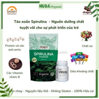 Bột tảo xoắn Spirulina hữu cơ(Organic Spirulina Powder) - Dragon Superfoods - 200g