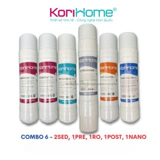 Bộ 6 lõi lọc nước Korihome WPK-606-LITE U-Tyle 10" dùng cho máy lọc nước Korihome WPK-606-LITE