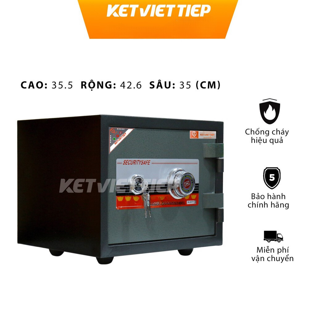 Két Sắt Mini Việt Tiệp KVT32N-BLN, Két Sắt Cỡ Nhỏ Để Tủ Gia Đình Nặng 40Kg Kích Cỡ Chuẩn Phong Thủy 