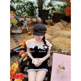 Nón beret phối da hàng cao cấp