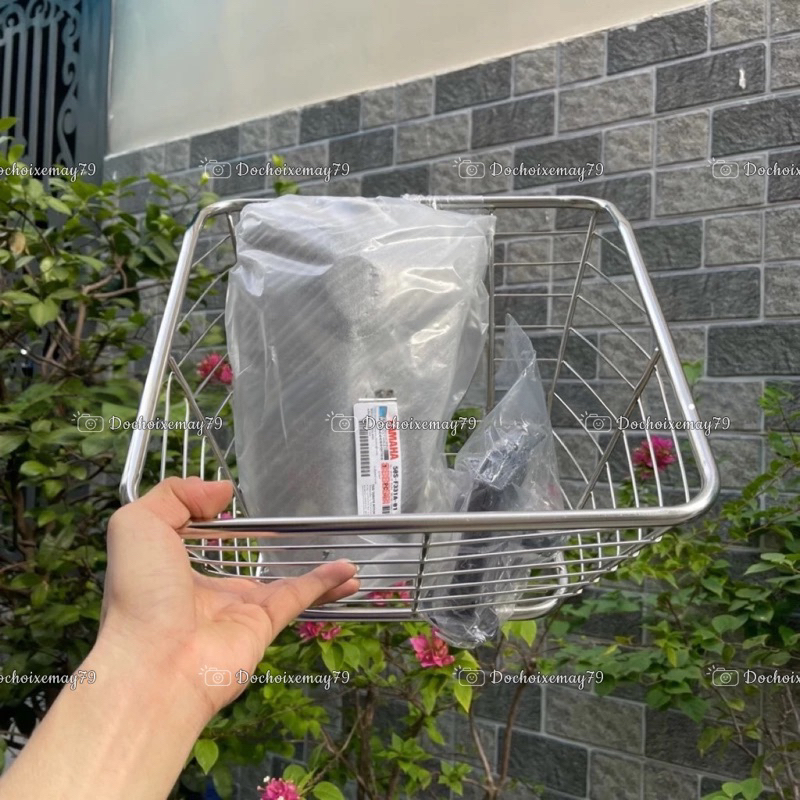 Rổ inox + pát rổ + mặt nạ (Combo 3 món cho xe Sirius)
