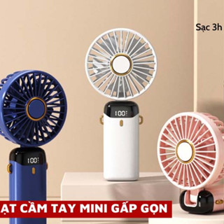 Quạt cầm tay tích điện dung lượng p..i...n khủng 5000 mAh , quạt mini 5 tốc độ gió linh hoạt