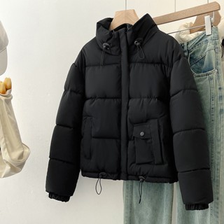 Áo phao nữ màu kem đen phom gọn hot trend Quảng Châu hàng đẹp dày dặn ấm áp