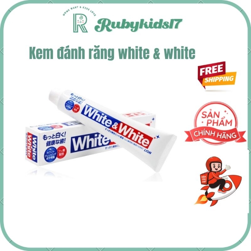 Kem đánh răng White & white Lion 150gr Nhật Bản