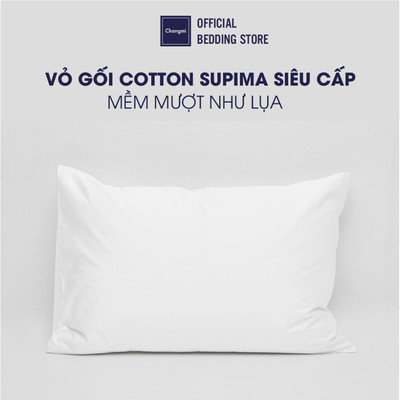 Vỏ gối Changmi Bedding Cotton Supima (Mỹ) trắng cao cấp 400TC cực kỳ mềm mượt và mát.