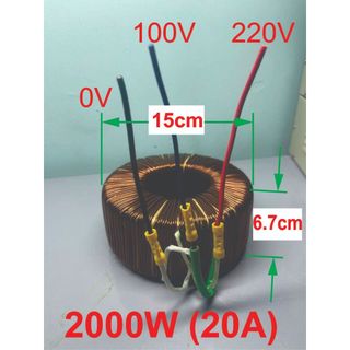 Biến áp trần 2000w(20A), Biến áp 220v ra 100v, Biến áp 220v ra 110v