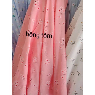 Vải thô họa tiết hoa cúc chất đẹp