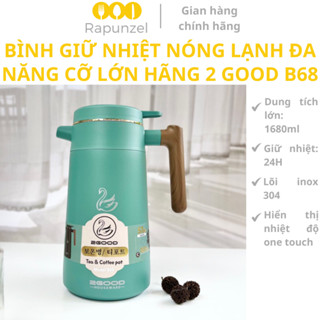 Bình giữ nhiệt, phích giữ nhiệt 2GOOD B68, bình giữ nhiệt size to 1680ML, bình giữ nhiệt điện tử