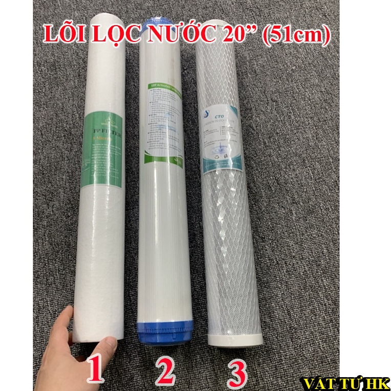 Lõi lọc nước dài 20 inch, lọc nước thô đầu nguồn, số 1 2 3 (51cm) 20in thay máy lọc công nghiệp  Tốt