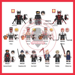WM6159 minifigures Chainsaw Man mô hình lắp ráp nhân vật Anime quỷ lưỡi cưa Denji Makima Power Samurai Sword Gun devil