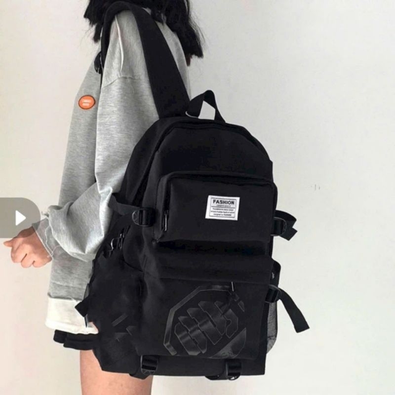 Balo học sinh đi học form to vải bố nam nữ: BALO LOGO