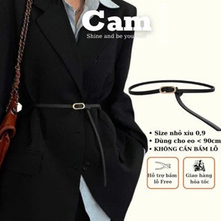 Thắt lưng da nam nữ Đai váy gài bản nhỏ mini 1cm  Belt dây nịt váy đầm áo sơ mi blazer bản nhỏ basic công sở