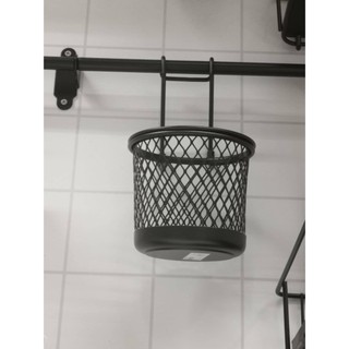 Giỏ lưới thép đen 14x16 cm kèm móc HULTARP đựng thìa đũa, đựng cây cảnh, đồ dùng bếp, đồ dùng phòng tắm..