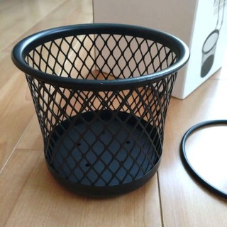 Giỏ lưới thép đen 14x16 cm kèm móc HULTARP đựng thìa đũa, đựng cây cảnh, đồ dùng bếp, đồ dùng phòng tắm..