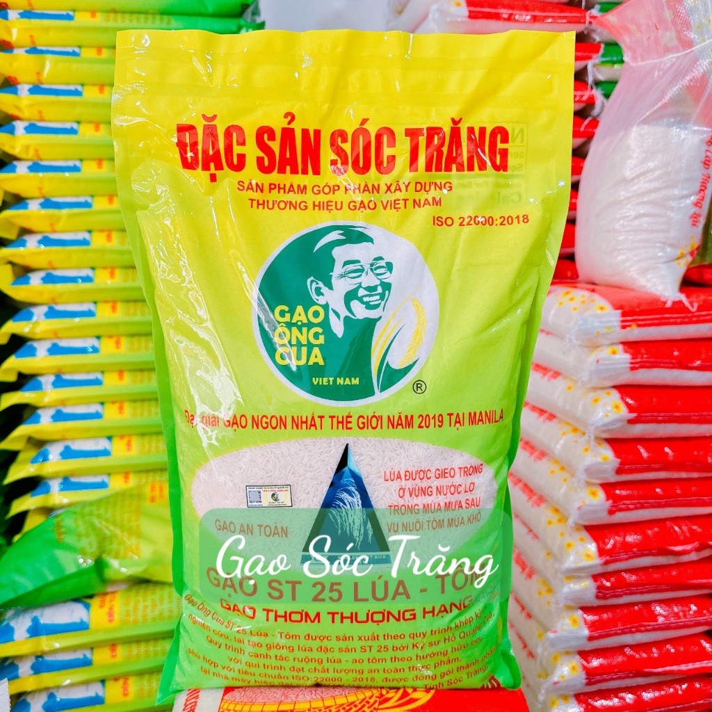 5kg ST25 Lúa Tôm Ông Cua  ( Chính Hãng ) Gạo Cao Cấp