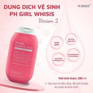  Dung Dịch Vệ Sinh Phụ Nữ Whisis pH Girl Feminine Wash 200ml Làm Sạch Duy Trì Độ Ẩm & pH Tự Nhiên 