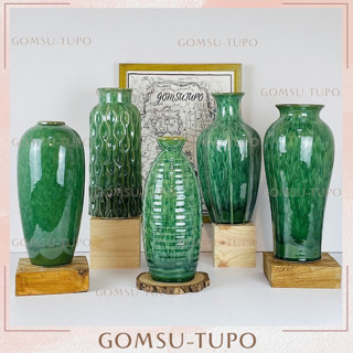 Lọ Hoa Gốm Men Rêu Xước size Lớn - Bình Cắm Hoa Để Bàn Trang Trí gomsutupo, gốm sứ tupo Bát Tràng