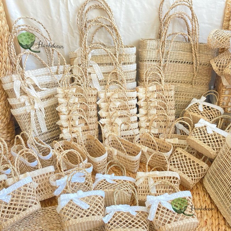 Túi Cói Thiết Kế Phụ Kiện CHỤP ẢNH, túi xách cói đi biển Du Lịch ,Giỏ cắm hoa