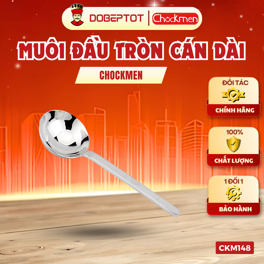 [CKM148] Muôi Chockmen đầu tròn cán dài inox316