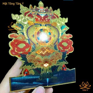 Miếng dán (COMBO 5 TẤM) Decal Bát Kiết Tường (Tám Tướng Cát Tường - Bát Cát Tường) pháp bảo Mật Tông Tâm Ý