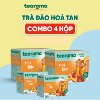 #HSD: 09.12.25) Combo 4 hộp Trà Đào TEAROMA hòa tan vị Đào, hộp 196g (14 gói x 14g)