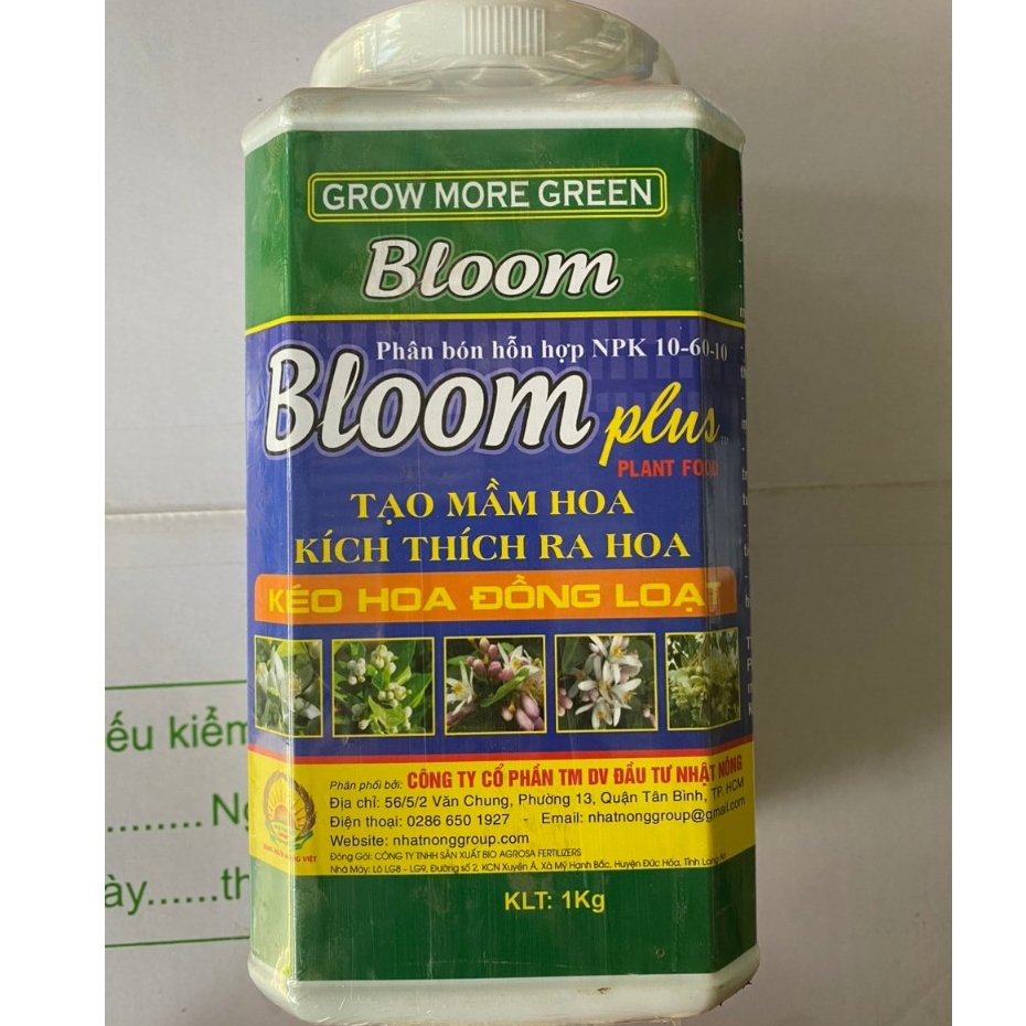 BLOOM PLUS – PHÂN BÓN LÁ HỖN HỢP NPK 10-60-10 TẠO MẦM HOA KÍCH THÍCH RA HOA HŨ 1 KÝ