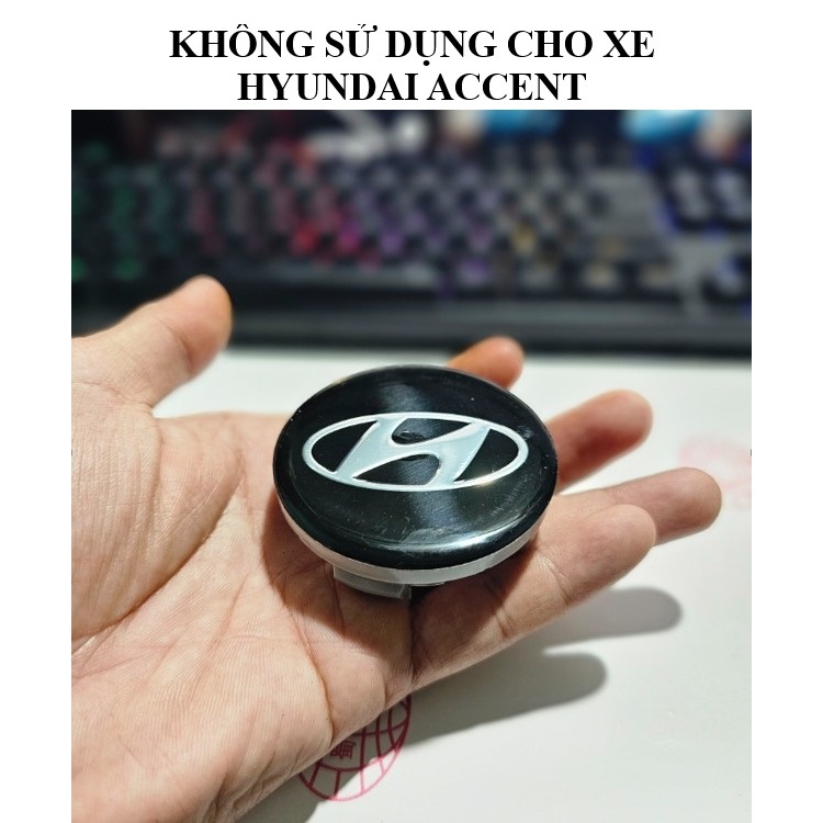 Logo chụp mâm, ốp lazang bánh xe Hyundai I10, Elantra, Santafe, I20, I30, Sonata, Avante - Đường kín