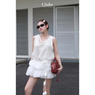 Coshe đầm sát nách, Holy dress váy thiết kế dạng tầng ôm vải tơ xước cao cấp phong cách Hàn Quốc, váy đi chơi