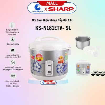 [HỎA TỐC] Nồi Cơm Điện Sharp KS-NR181STV"SS"/N181ETV"S"/R231STV"SS"/N182ETV"SW"/N191ETV"SB" - 100% Chính hãng