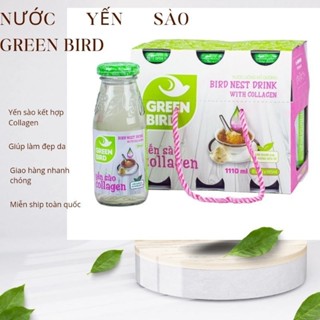 Lốc 6 chai nước Yến sào và Collagen ( 6 chai x 185ml) - yến sào Nutrinest
