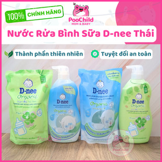  Nước rửa bình sữa Dnee Organic Thái Lan dung dịch rửa bình sữa rau củ dạng túi dạng bình 550 600 ml 