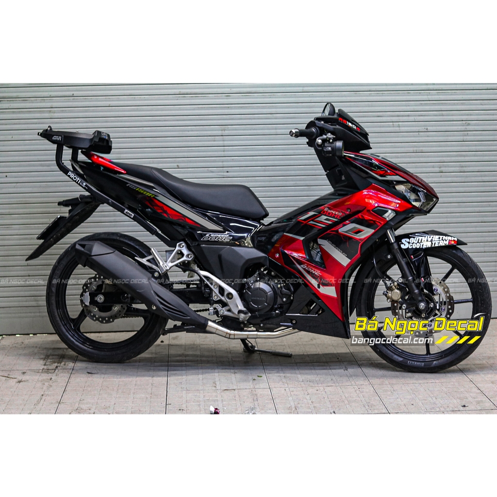 TEM DÁN XE WINNER X V3 MẪU RS  ĐỎ ĐEN