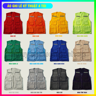 ÁO GHI LÊ 4 TÚI PHẢN QUANG BẢO HỘ LAO ĐỘNG , ÁO KỸ THUẬT , KỸ SƯ