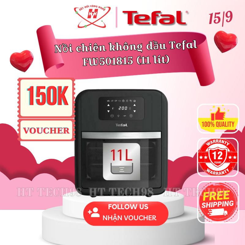 Nồi chiên không dầu Tefal FW501815 11 lít I Đa năng 9 trong 1 I HÀNG CHÍNH HÃNG I BẢO HÀNH 2 NĂM