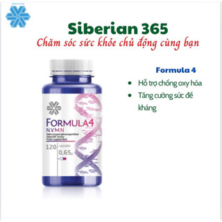 Novomin - Siberian Wellness - Fomula4 - Viên uống chống oxy hóa, phục hồi tế bào khỏe mạnh - Hộp 120 viên