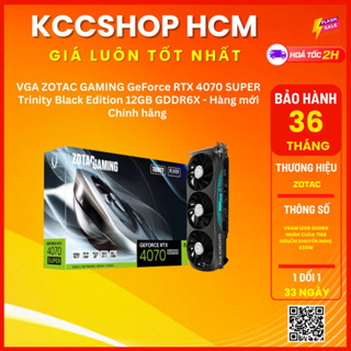VGA ZOTAC GAMING GeForce RTX 4070 SUPER Trinity Black Edition 12GB GDDR6X - Hàng mới chính hãng bảo hành 36 Tháng
