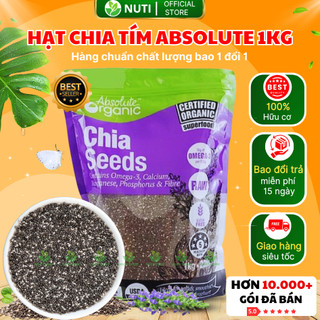 [HÀNG CHUẤN NỘI ĐỊA ÚC] Hạt Chia Úc Absolute organic 1KG Hạt Sạch Đẹp, Ít Hạt Lép Hữu Cơ Chuẩn Chất Lượng Ăn Kiêng