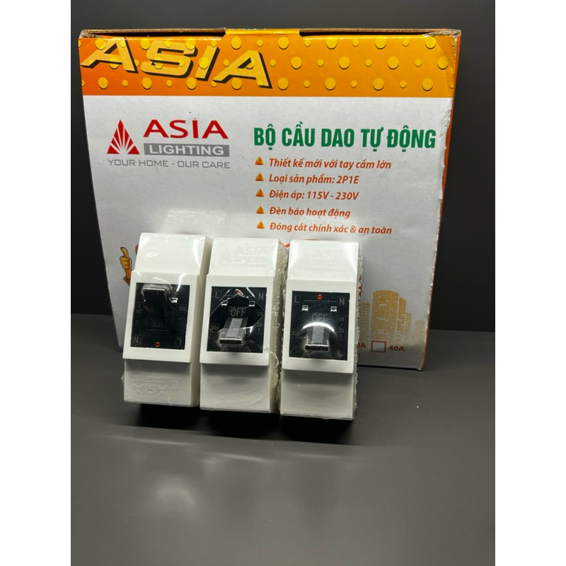 Cầu dao tự động  aptomat 2P1E  ASIA