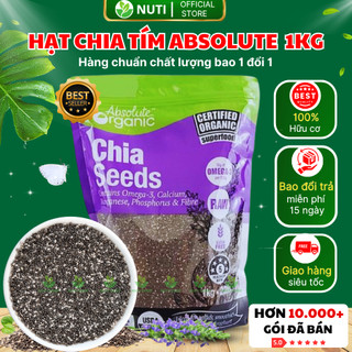 [HÀNG NỘI ĐỊA] Hạt Chia Úc 1KG Absolute Chuẩn Organic Chất Lượng Sạch Đều Đẹp Ăn Kiêng + Tặng Bút Soi