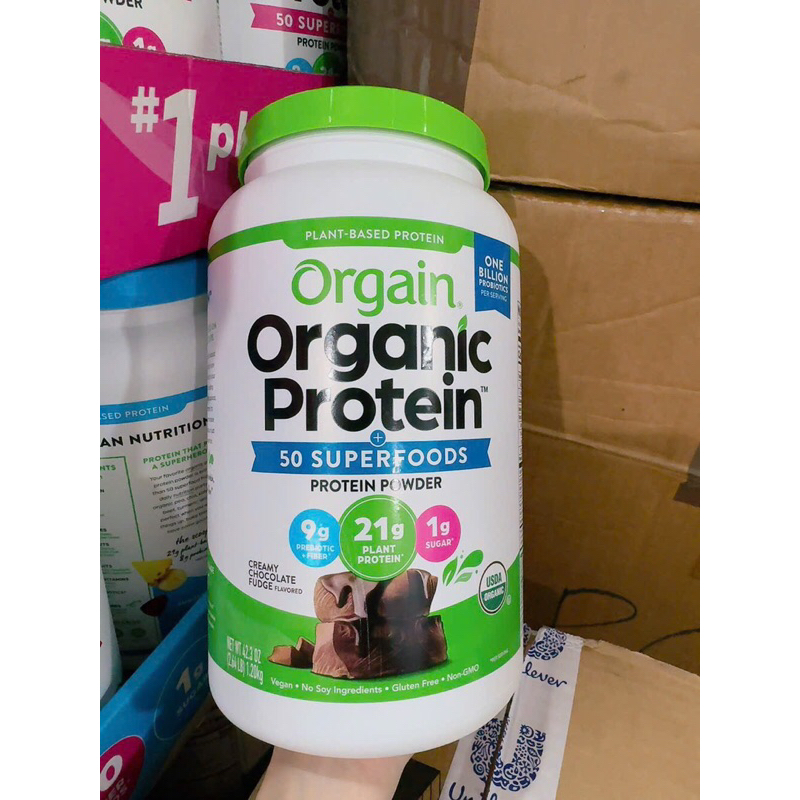 Bột Protein hữu cơ Orgain Organic Protein 1.2kg vị vani & chocolate